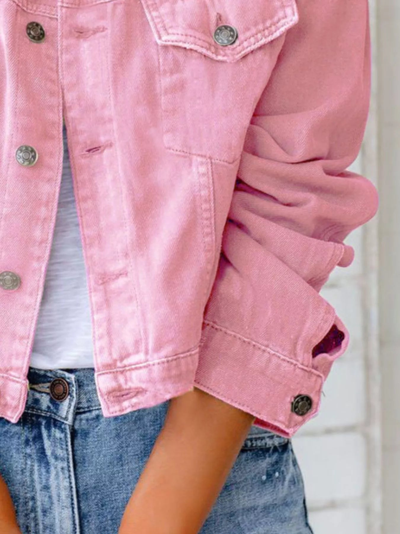 Button Up Long Sleeve Denim Jacket