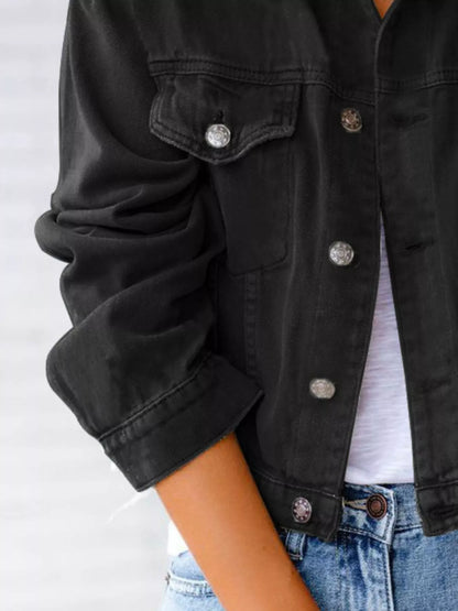 Button Up Long Sleeve Denim Jacket