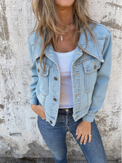 Button Up Wash Denim Jacket