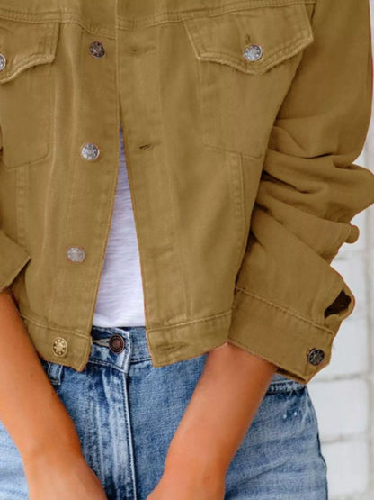 Button Up Long Sleeve Denim Jacket