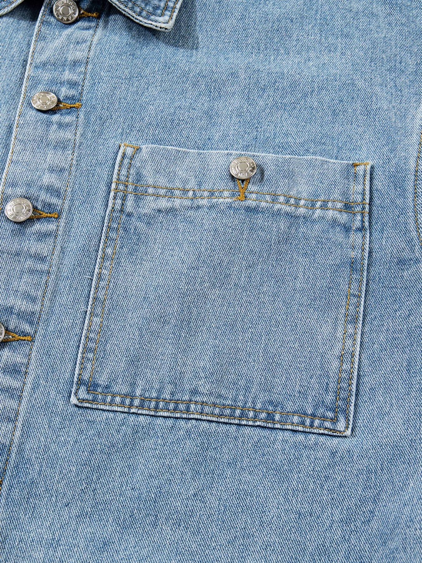 Patched Pockets Side Tie Denim Jacket