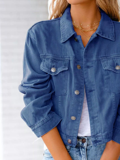 Button Up Long Sleeve Denim Jacket