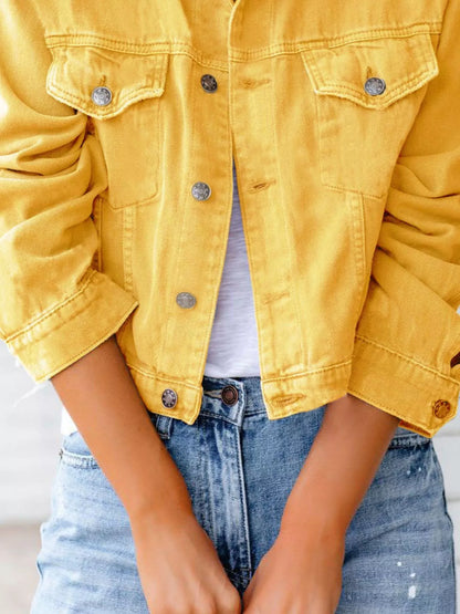 Button Up Long Sleeve Denim Jacket