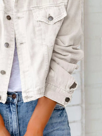 Button Up Long Sleeve Denim Jacket