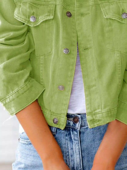 Button Up Long Sleeve Denim Jacket