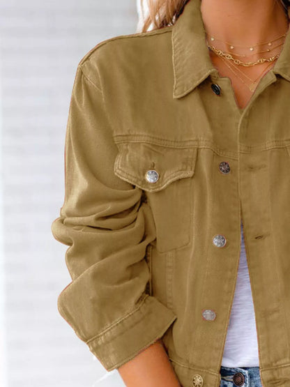 Button Up Long Sleeve Denim Jacket