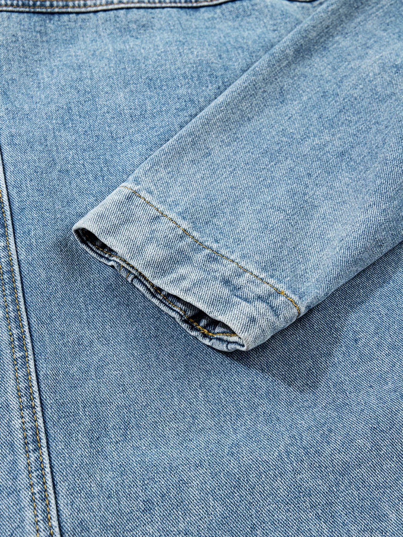 Patched Pockets Side Tie Denim Jacket