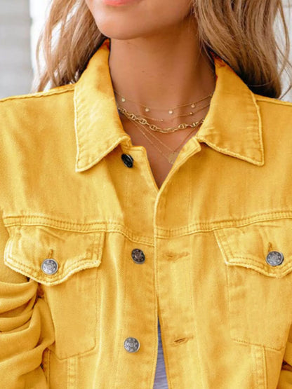 Button Up Long Sleeve Denim Jacket