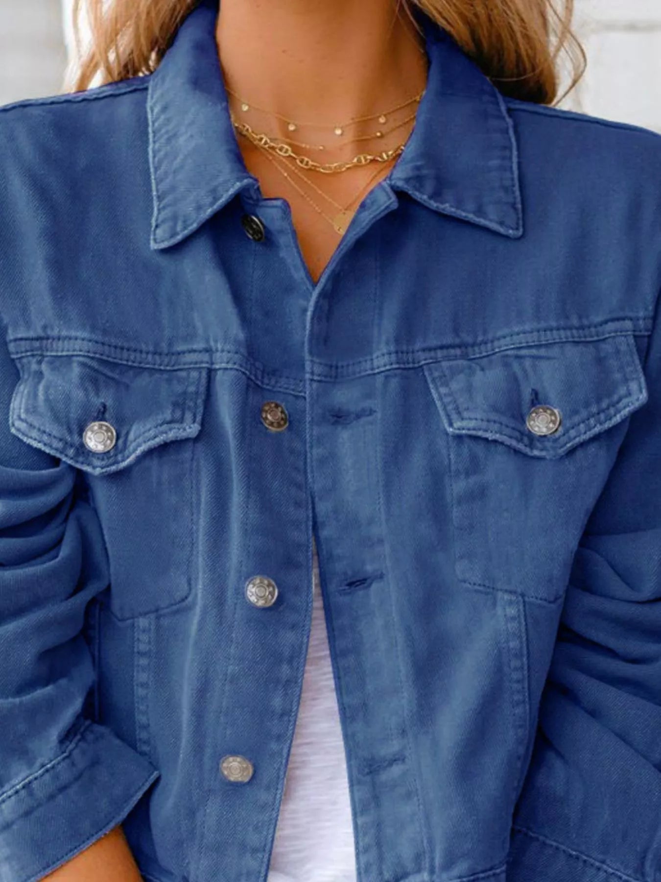 Button Up Long Sleeve Denim Jacket